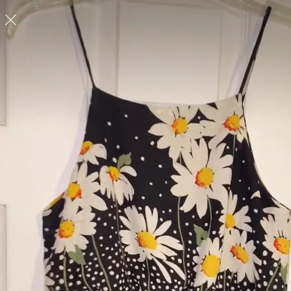 Le Lis Black White Daisy Floral Polka Dot Print Lined Maxi Dress NWT - Picture 6 of 15